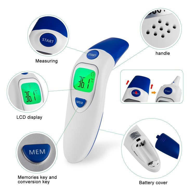 Forehead - ear thermometer